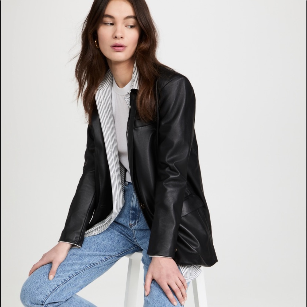 BLANK NYC self starter faux leather blazer